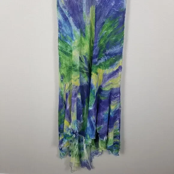 Komarov Purple Blue Green Sheer Dress Sz XL Item #9517 - Picture 10 of 14